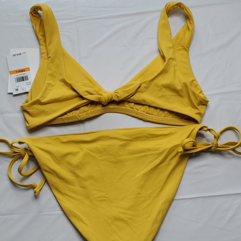 Becca 2 piece bikini NWT. golden yellow size S - Picture 5 of 9